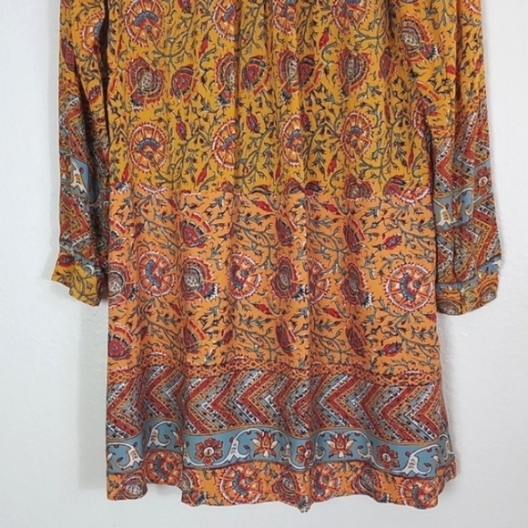 Anthropologie TINY Ismelda Tunic Dress Floral Yellow Printed Long Sleeve Small - Picture 8 of 16